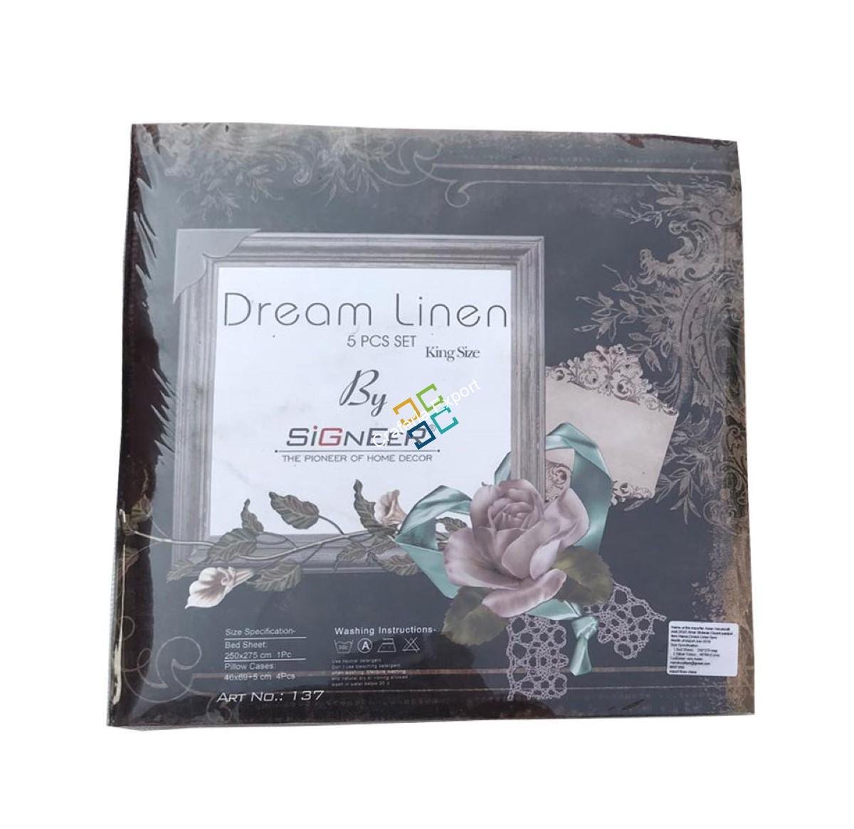 Beautiful cotton King size Bedsheet with 2 Pillow and 2 Cushion ( Set of 5) - Image 3