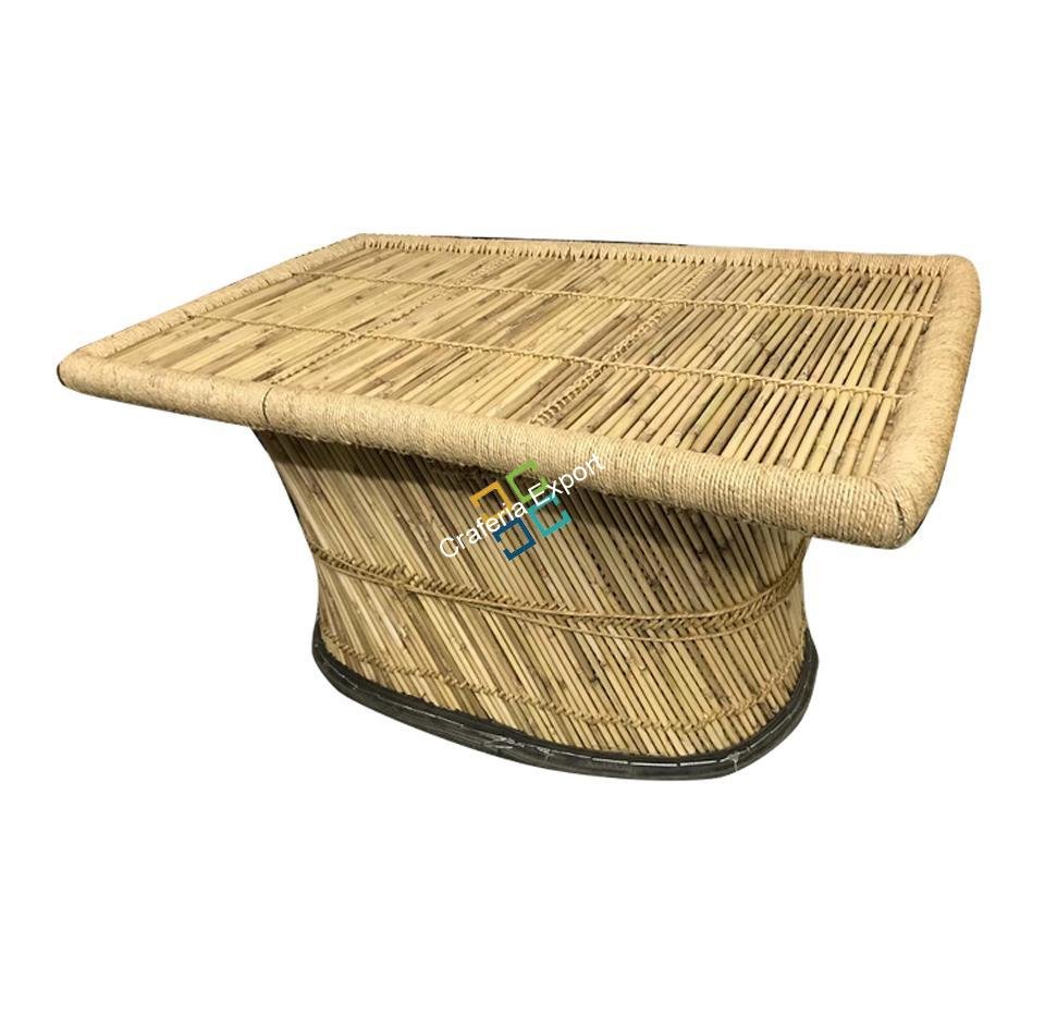 Bamboo Cane Rectangle Shaped Table for Outdoor Activities - Extra Large Size - Image 4