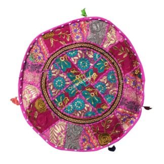 Embroidered Pouffe Cover handmade Ottoman Cover Pouffe for home