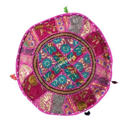 Embroidered Pouffe Cover handmade Ottoman Cover Pouffe for home