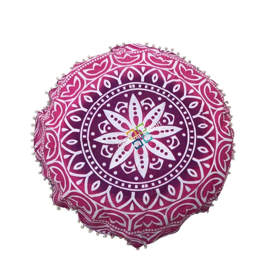 Attractive cotton floor cushion with cloth patch work