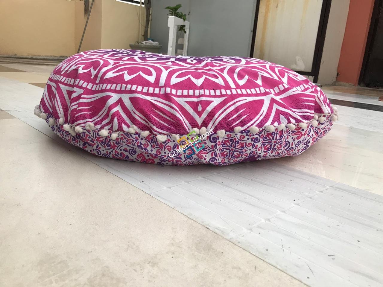 Attractive cotton floor cushion with cloth patch work - Image 2