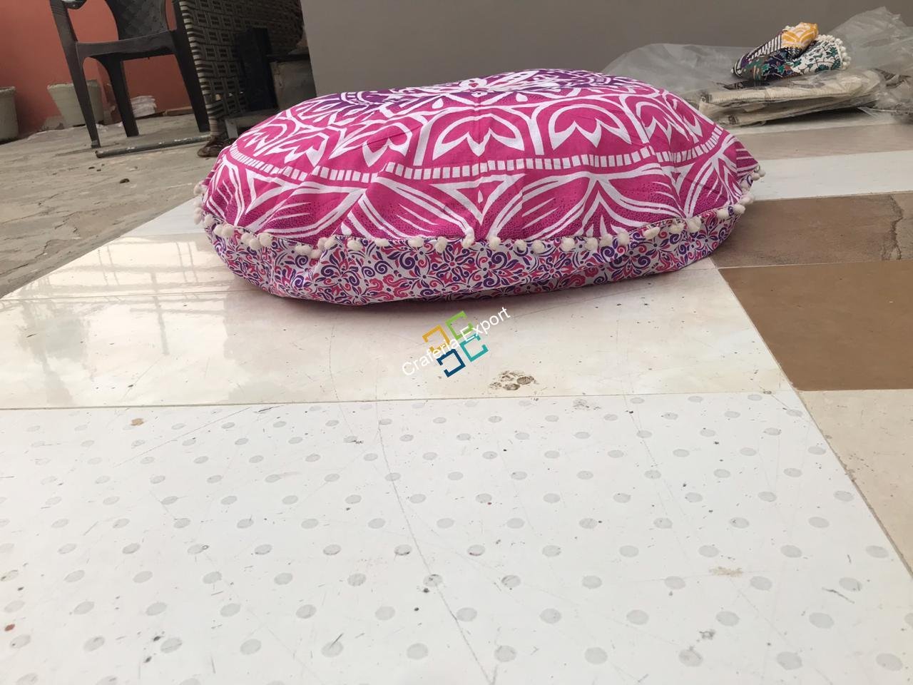 Attractive cotton floor cushion with cloth patch work - Image 4