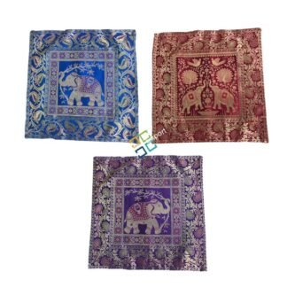 Abstract  Cushion Cover with Banarasi  Brocade Silk work in Different Colors Set of 3