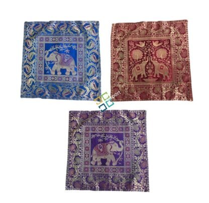 Abstract  Cushion Cover with Banarasi  Brocade Silk work in Different Colors Set of 3