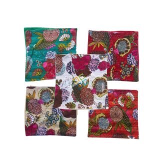 Kantha printed Jaipuri Cushion Cover / Sofa Throw case (set of 5)