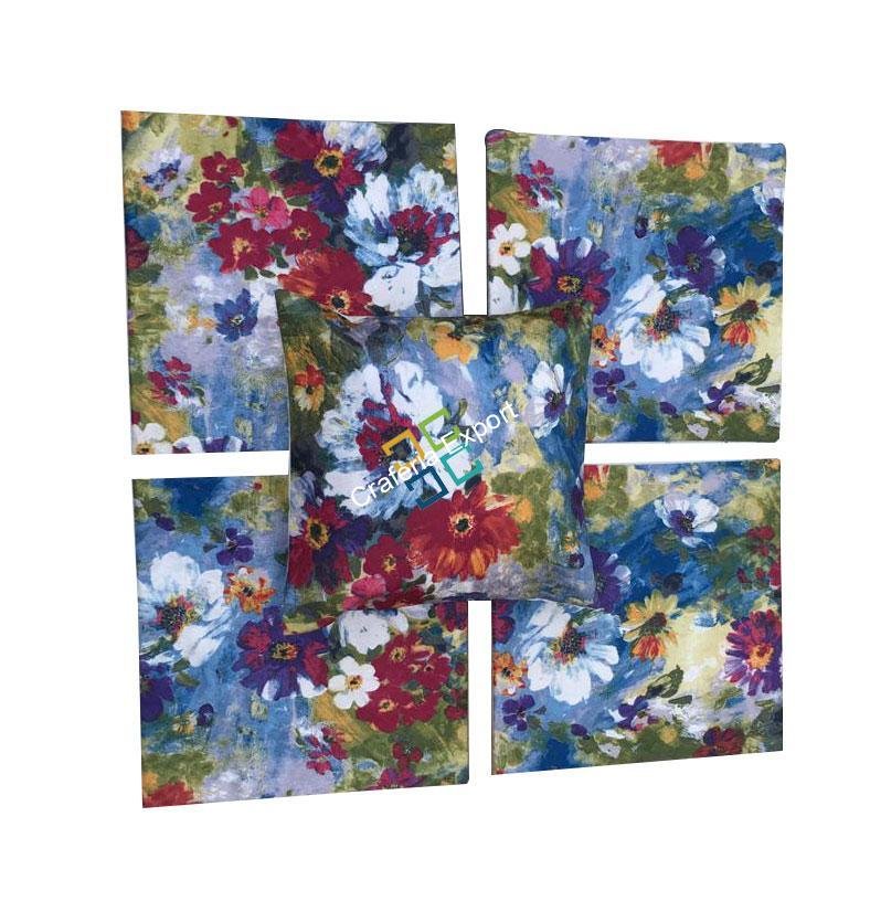 Unique Floral Printed Cushion Covers for Interior Decor (Set of 5)