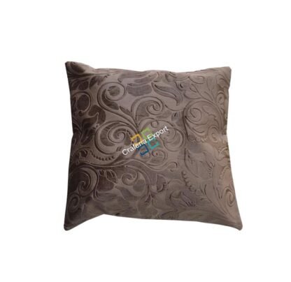 Brown Velvet Fabric of  Embossed Pattern Throw Cushion Covers for home decor (set of 5) - Image 2