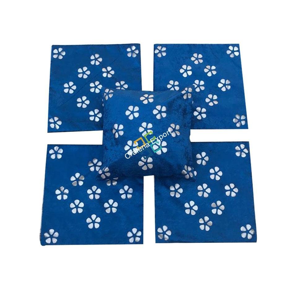 Blue Velvet flower Throw pillow cushion cover (set of 5)