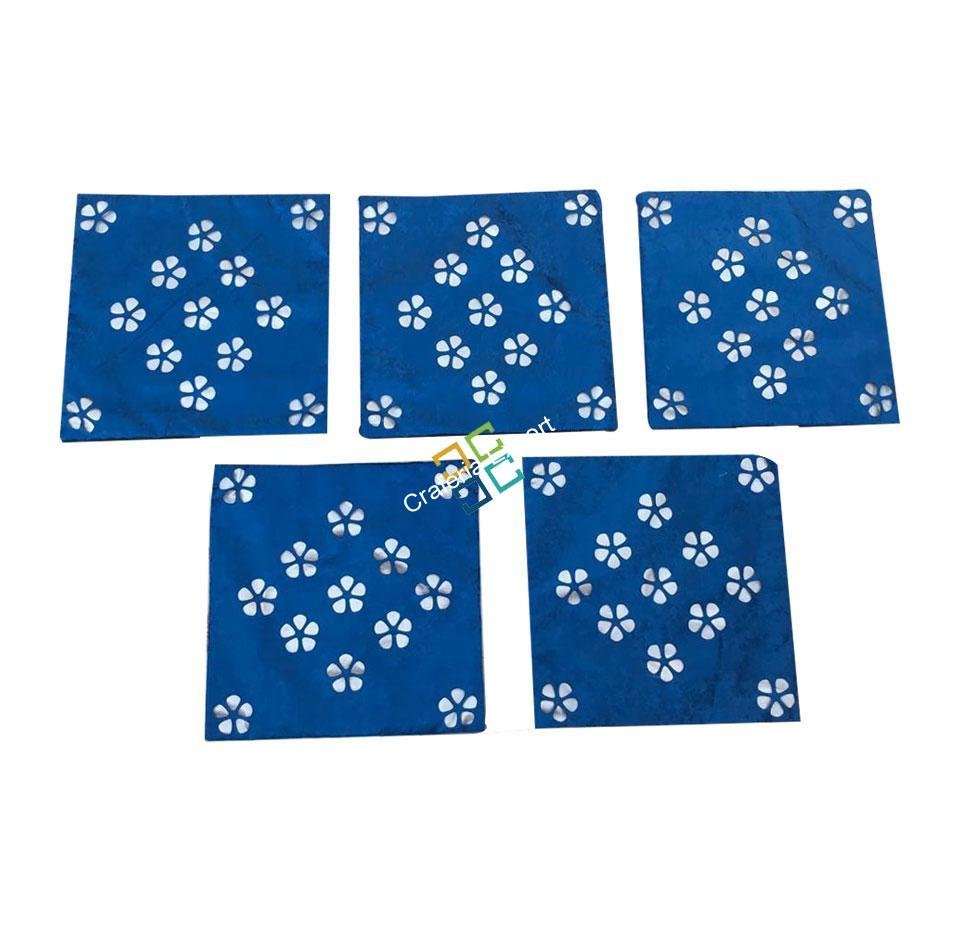 Blue Velvet flower Throw pillow cushion cover (set of 5) - Image 4