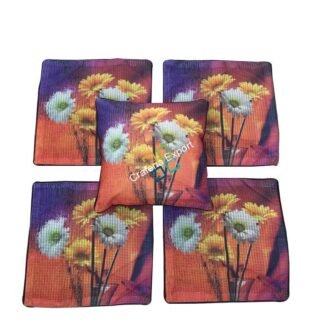 Colorful sunflower printed cushion pillow covers (set of 5)