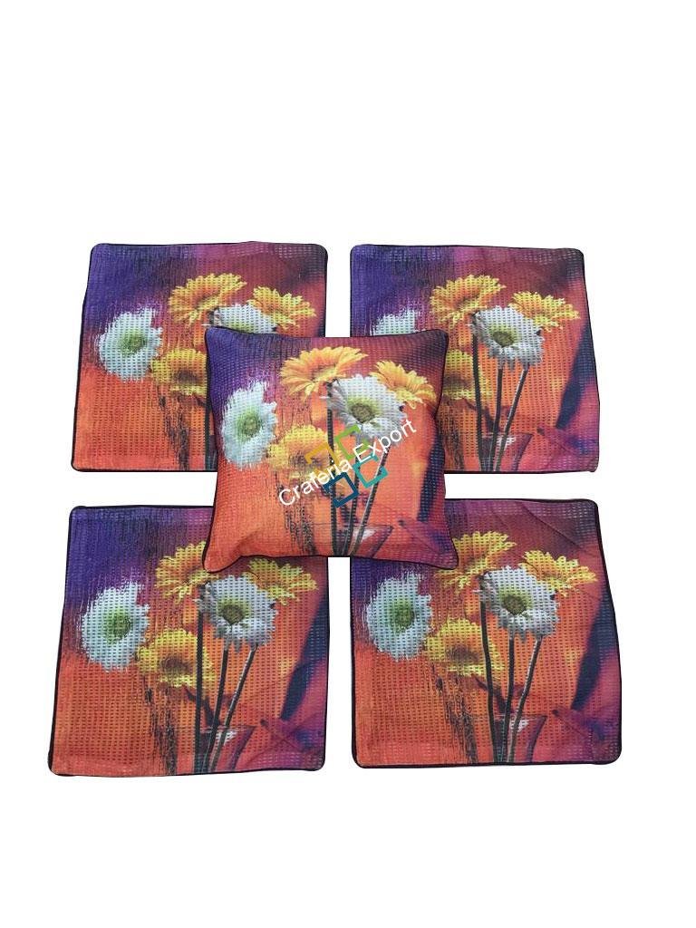 Colorful sunflower printed cushion pillow covers (set of 5)