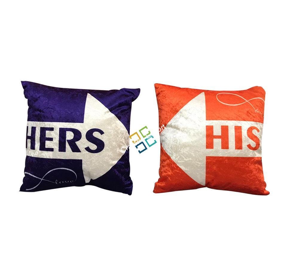 Elegant Designed His Her Cushion Cover For Couples