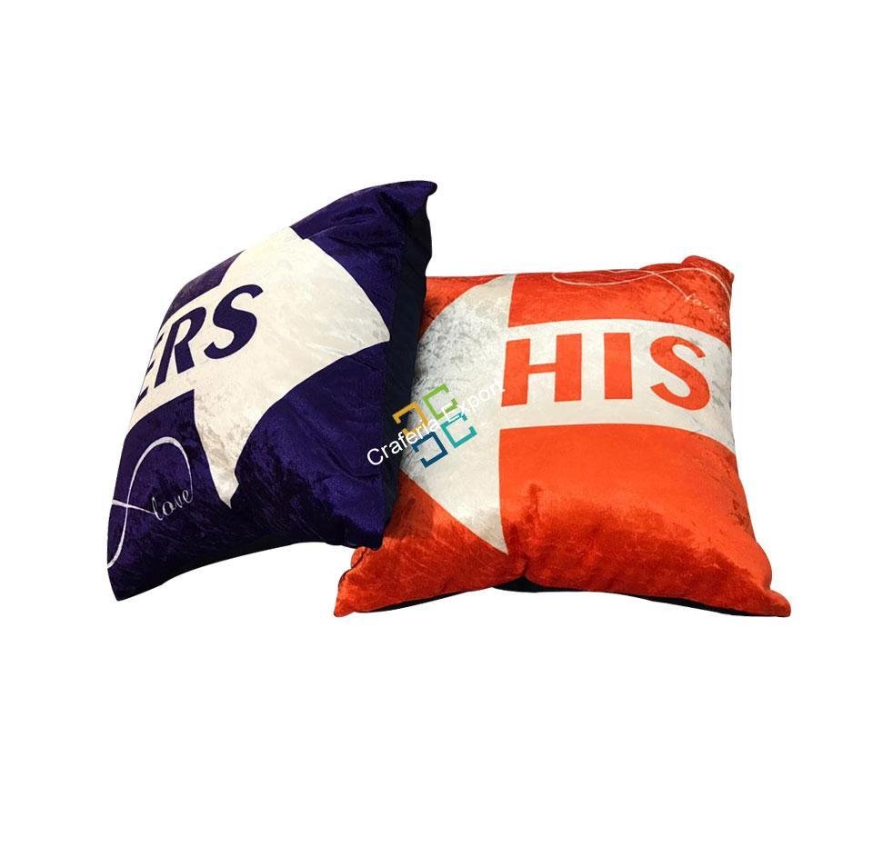 Elegant Designed His Her Cushion Cover For Couples - Image 2