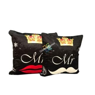 Mr. And Mrs. Printed Cushion Cover For Couples