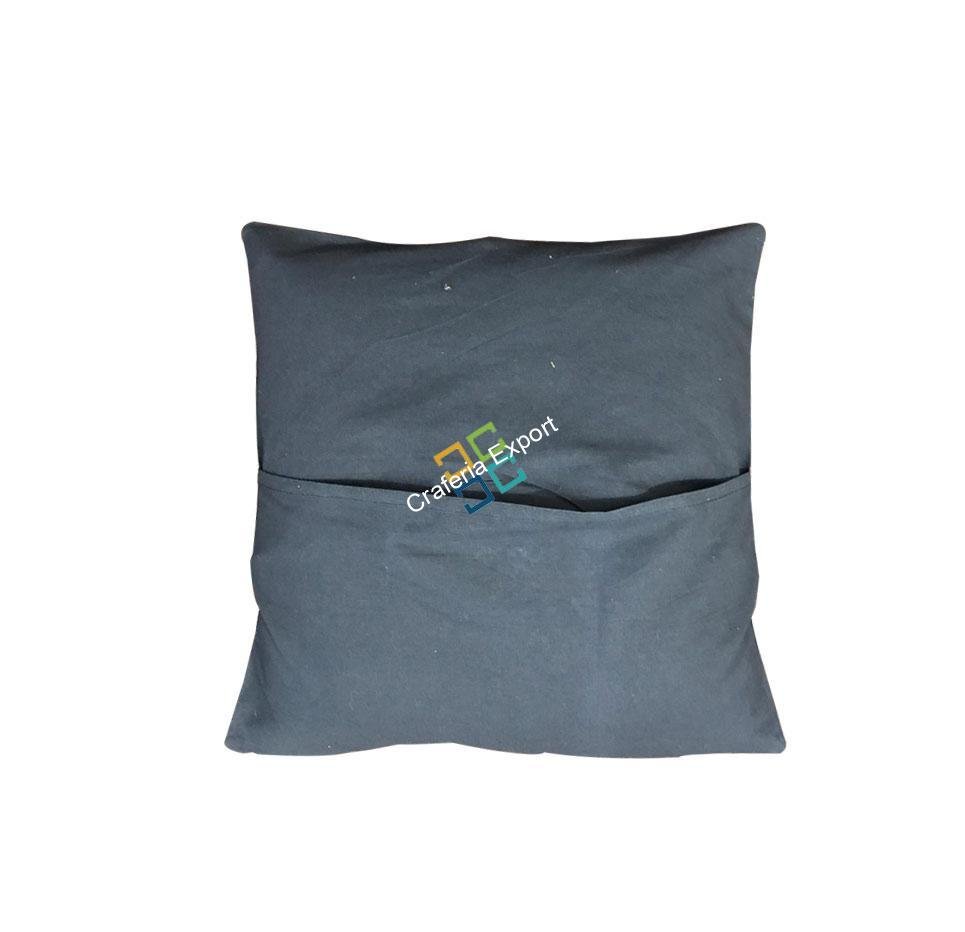 Traditional Jaipuri Peacock Patch Work Cotton Cushion Covers - Set of 5 - Image 3