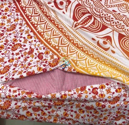 Mandala Duvet cover with Pillowcase Set / Bohemian Bedding with Round Printed floral design - Image 3