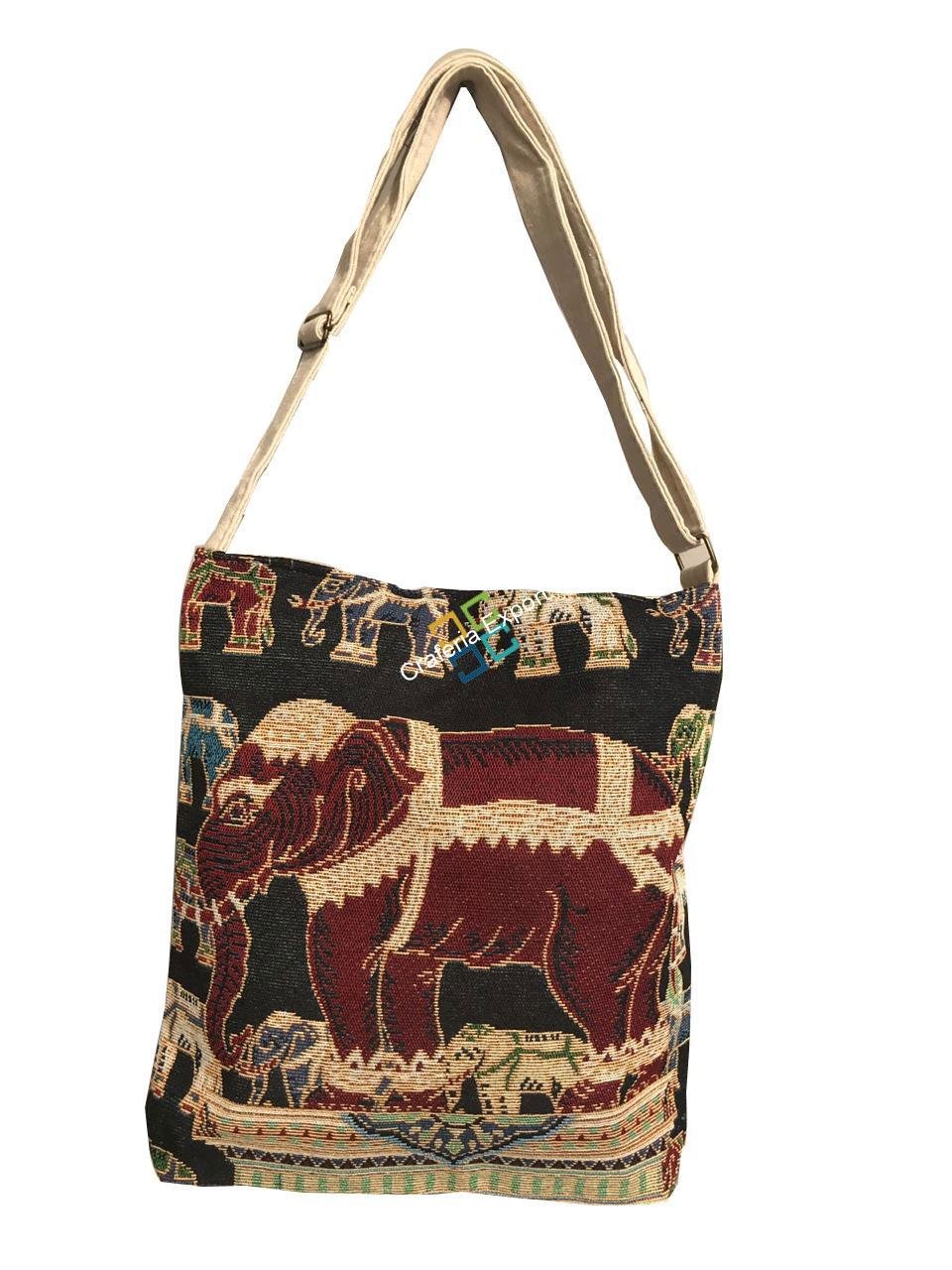 Trendy Rajasthani cotton Shoulder/tote bag with elephant printed - Image 2