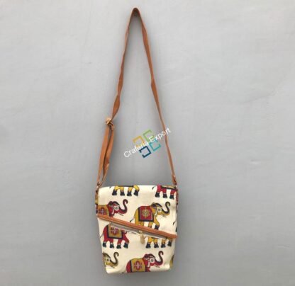 Trendy elephant print Sling /Cross bag with magnetic flap - Image 4