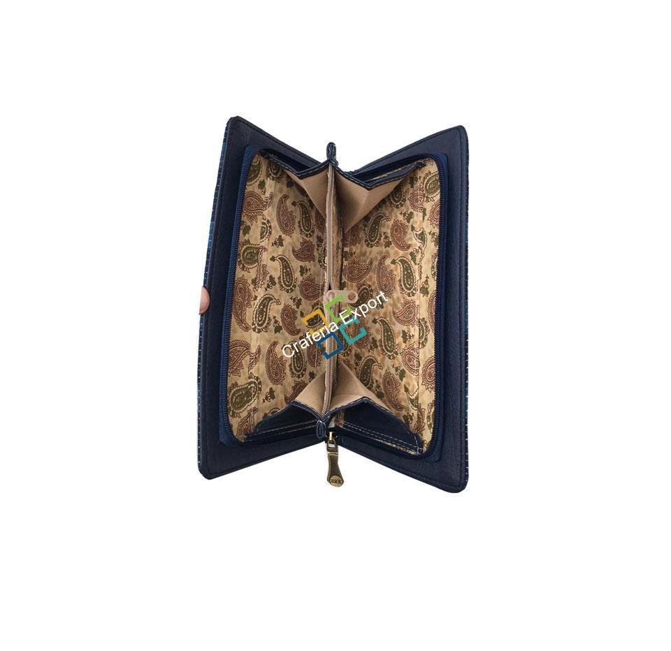 Traditional Blue Printed causal handmade Long Zipper Wallets/Purse for ladies - Image 3