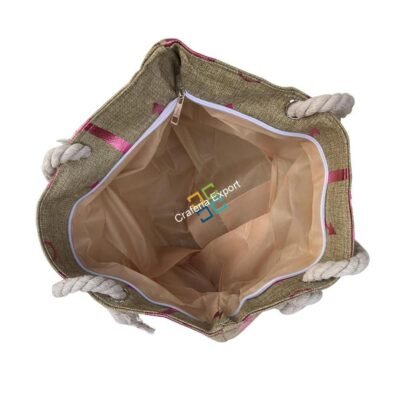 Casual Jute Tote/shoulder bag with Arrow Print for Casual Use - Image 4