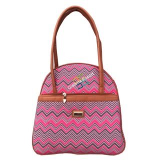 Casual stylish hand/shoulder bag with zigzag pattern
