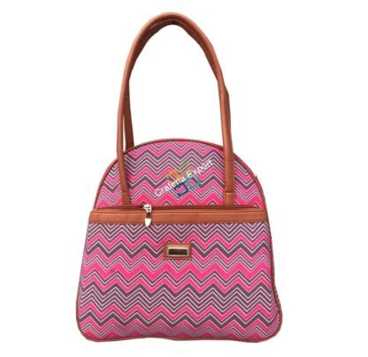 Casual stylish hand/shoulder bag with zigzag pattern