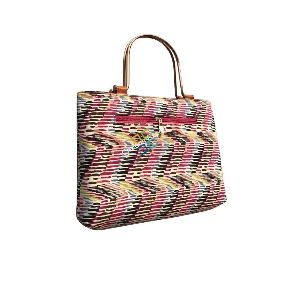Elegant printed handbag/purse with metal handle - Image 3
