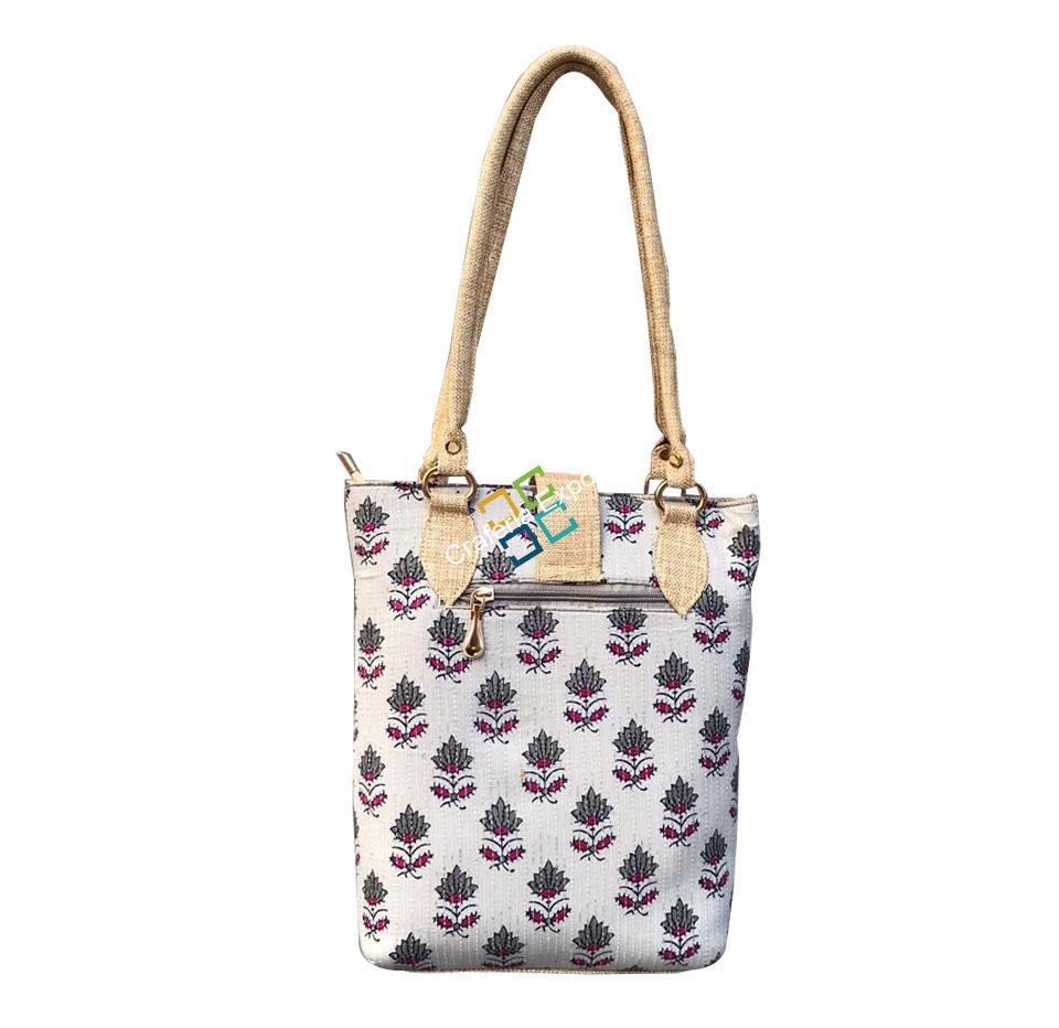 Regular Printed Shoulder Office Handbag with Lock Button - Image 4