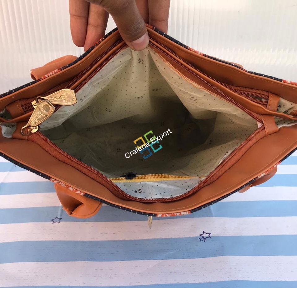 Ikkat Printed Tote Bags For Girls / Women - Image 3