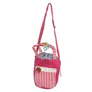 Cotton Tiffin Bag with Charming Lace Pocket & Polti Design