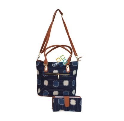 Trendy Abstract Pattern Combo Handbag with Matching Small Clutch - Image 2