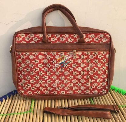 Ikkat printed laptop messenger handbag - Image 4