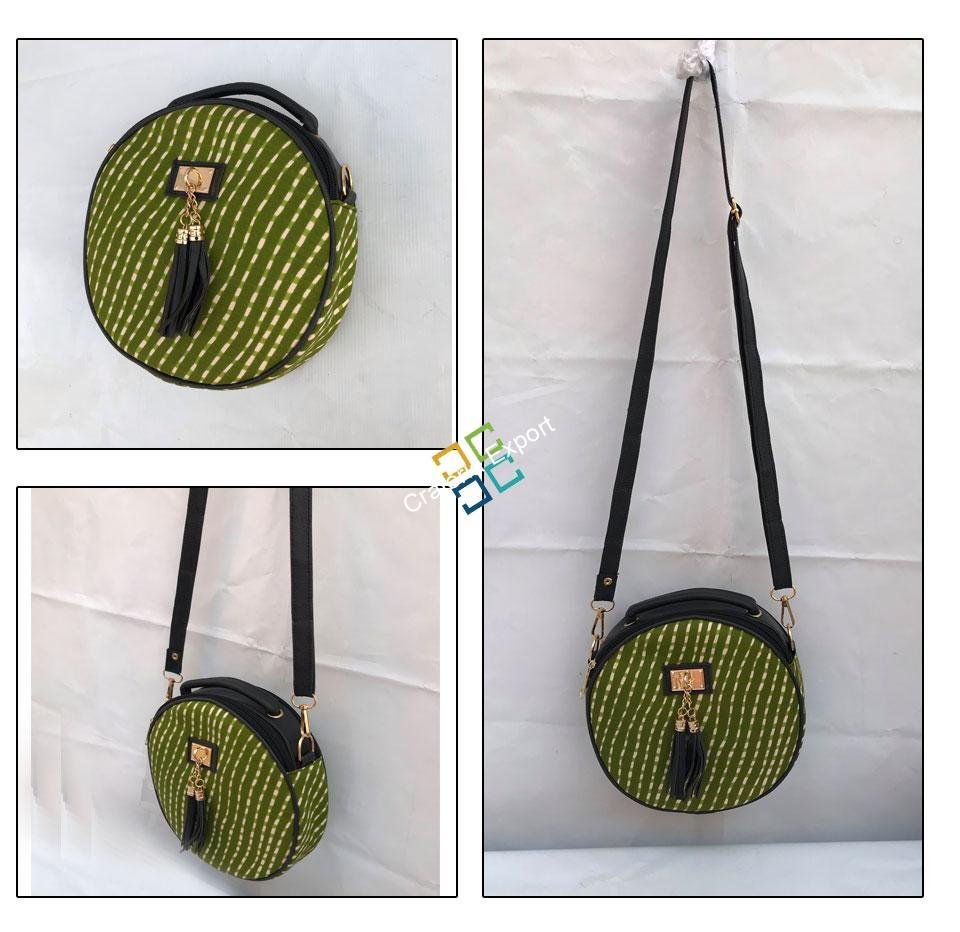 Round Jaipuri printed sling bags with handle for women’s and girls - Image 3