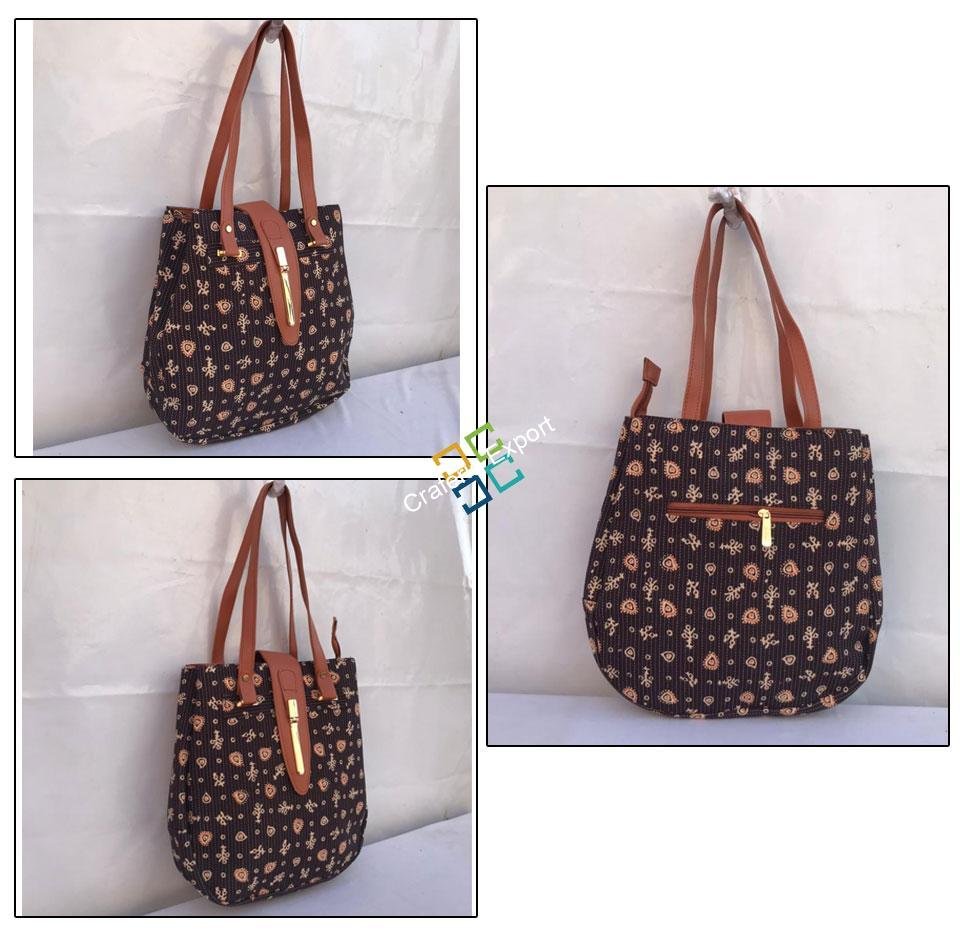 Stylish Ikkat Printed Trendy handbags with handheld - Image 2