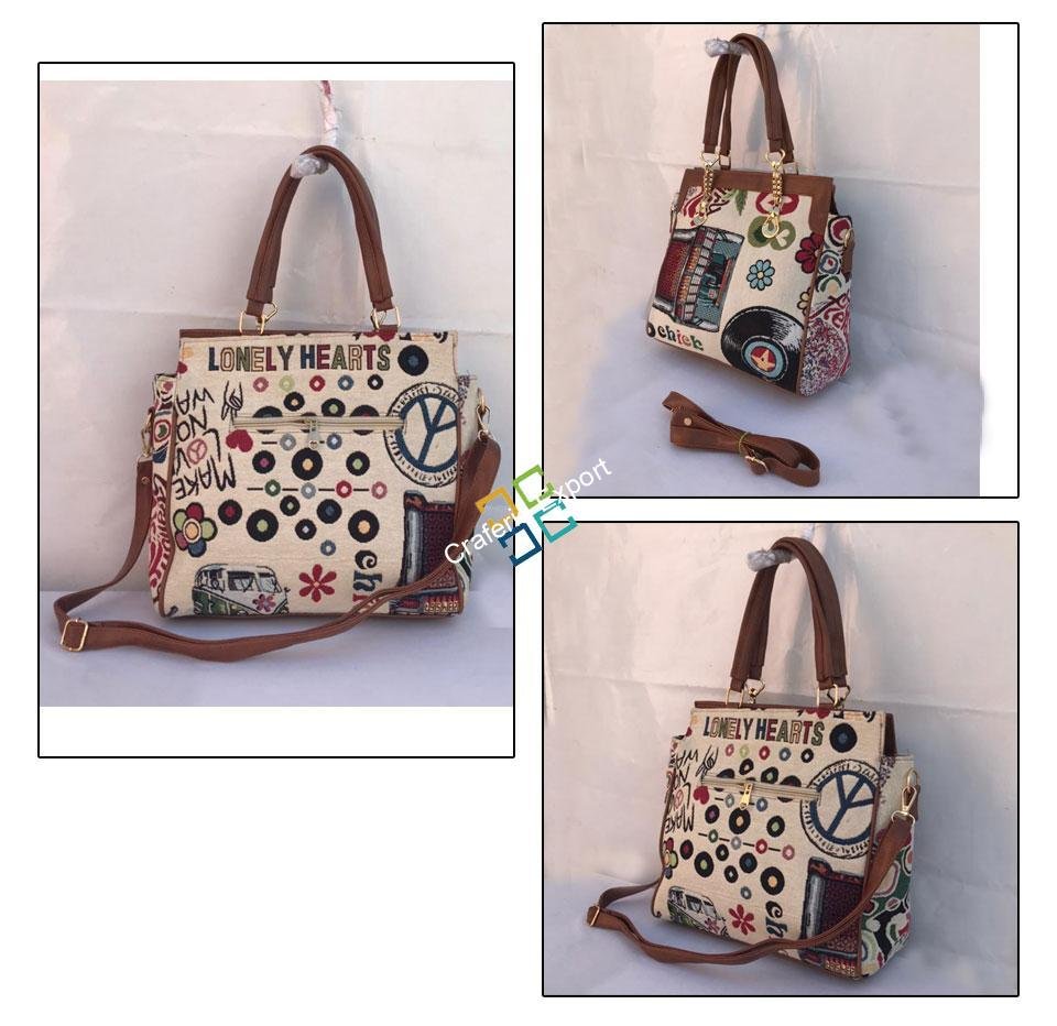 Causal Trendy Jacquard Shoulder Handbag with Detachable Sling - Image 2