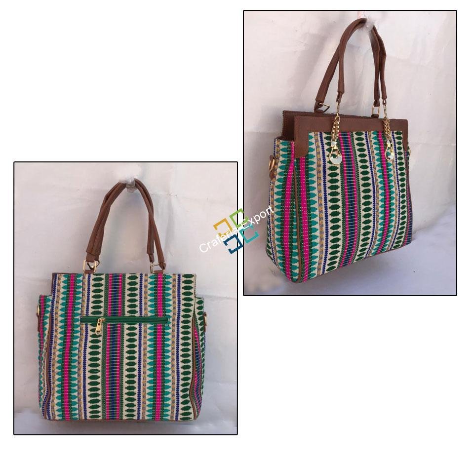 Causal Trendy Jacquard Shoulder Handbag with Detachable Sling - Image 3