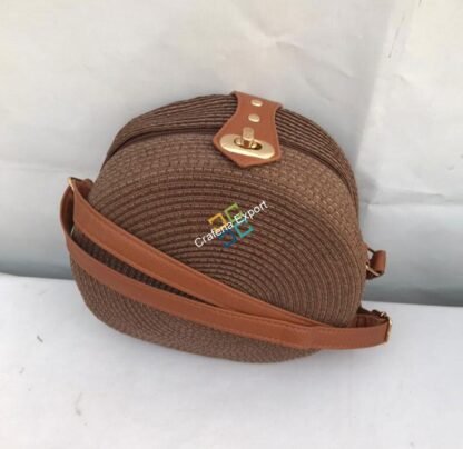 Trendy design small round Shaped cotton Zipper sling bags - Image 2