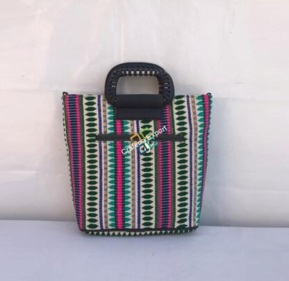 Multicoloured Stripes Jacquard Sling HandBags/Handheld - Image 3