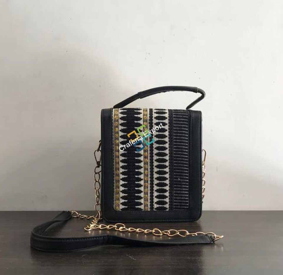 Classy Jacquard Design Sling Bag/Handbag For Women & Girls - Image 5