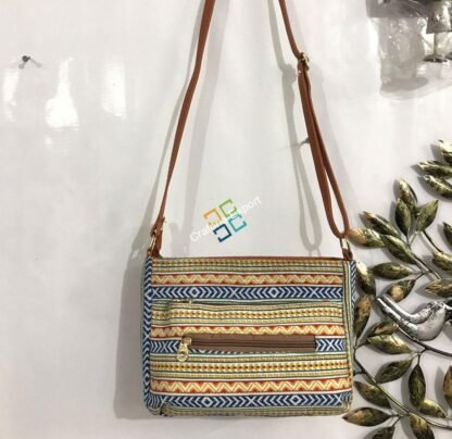 Ikkat Printed Slingbag/Crossbody Bag For Women & Girls - Image 7