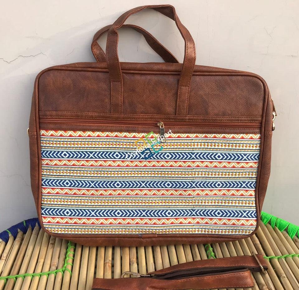 Trendy Ikkat Print Laptop Bags/Handbags With Mini Pouch For Women & Girls - Image 3
