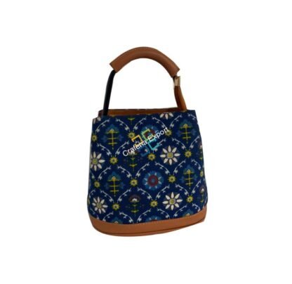 Beautiful Ikkat printed handheld handbags with handle - Image 6