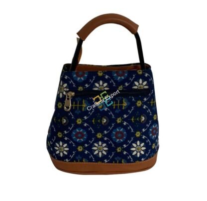 Beautiful Ikkat printed handheld handbags with handle - Image 5