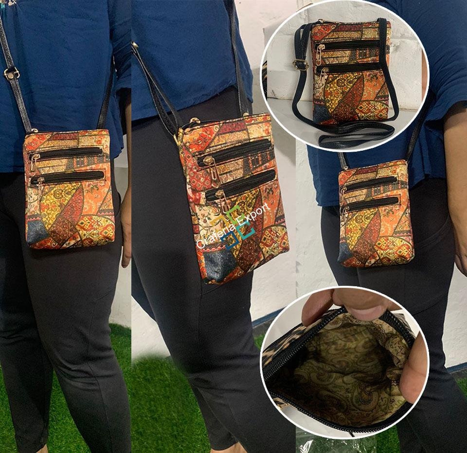 Casual Printed mobile pouch crossbody bag with adjustable belt - Image 2