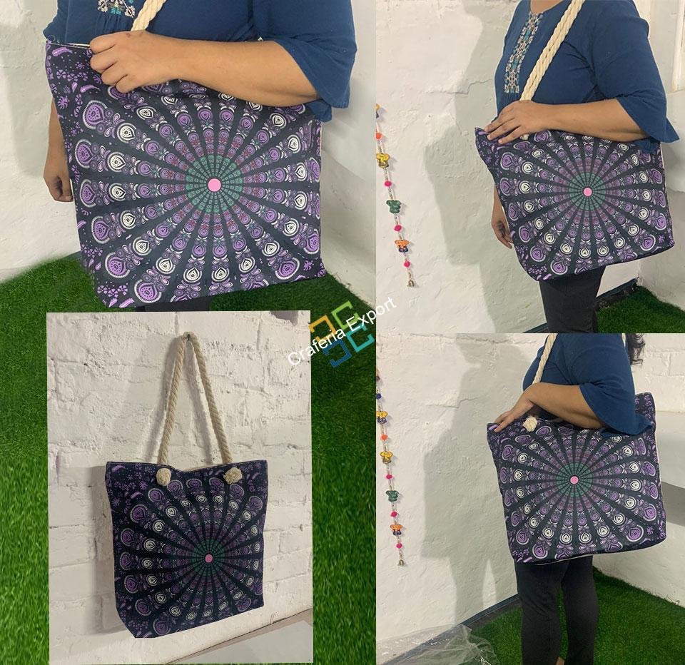 Mandala printed shoulder handbags for ladies - Image 4