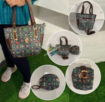 Trendy patola printed combo bags set of 3 - Image 7