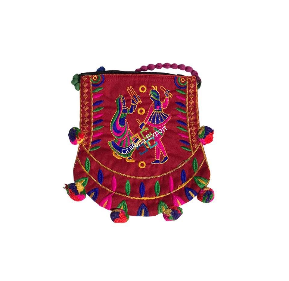 Colorful Handmade Embroidered Traditional Sling bag - Image 3