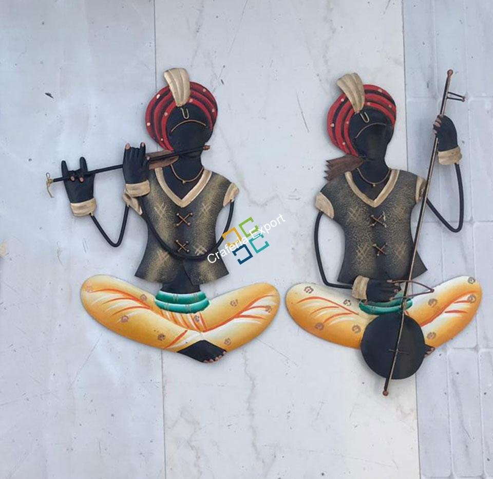 Indian Handcrafted musical Men Wall hanging showpiece for interior decor/gifts - Image 6