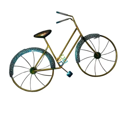 Antique Retro Metal golden cycle wall decorative showpiece - Image 2